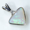 Triangle Opal Silver Pendant with Diamond