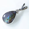 Sterling Silver- Solid Boulder Opal - natural Diamond