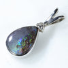 Natural Australian Boulder Opal and Diamond Silver Pendant with Silver Chain (7mm x 9mm)  Code -SD247