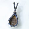 Natural Australian Boulder Opal and Diamond Silver Pendant with Silver Chain (7mm x 9mm)  Code -SD247