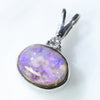 Sterling Silver- Solid Boulder Opal - Natural Diamond