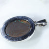 Australian Boulder Opal Matrix Silver Pendant with Silver Chain (20mm x 11mm)  Code -SD315