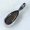 Small Natural Australian Boulder Opal Silver Pendant with Silver Chain (9mm x 4.5mm) Code -SD319