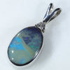 Sterling Silver- Solid Boulder Opal- Natural Diamond