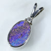 Sterling Silver- Solid Boulder Opal-Natural Diamond