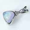 Sterling Silver- Solid Boulder Opal- natural Diamond