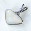 Sterling Silver- Solid White Opal- Natural Diamond