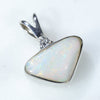 Silver Triangle Opal and Diamond Pendant
