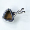 Natural Australian Boulder Matrix Opal and Diamond Silver Pendant with Silver Chain (7mm x 9mm)  Code -SD228