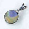 Sterling Silver- Solid Boulder Opal- Natural Diamond