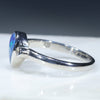 Australian Solid Boulder Opal and Diamond Silver Ring - Size 6 Code - RS100