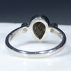 Australian Solid Boulder Opal and Diamond Silver Ring - Size 6 Code - RS100
