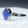 Sterling Silver- Solid Boulder Opal- natural Diamonds