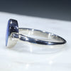 Australian Solid Boulder Opal and Diamond Silver Ring - Size 5.5 Code - RS128