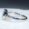 Australian Solid Boulder Opal and Diamond Silver Ring - Size 8 Code - RS135