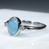 Sterling Silver- Solid Boulder Opal - Natural Diamonds