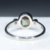 Australian Solid Boulder Opal and Diamond Silver Ring - Size 8.25 Code - RS114