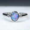 Natural Australian Opal Silver Ring with Daimonds