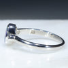 Australian Solid Boulder Opal and Diamond Silver Ring - Size 5.25 Code - RS121