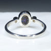 Australian Solid Boulder Opal and Diamond Silver Ring - Size 5.25 Code - RS121