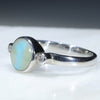 Sterling Silver- Solid Boulder Opal - Natural Diamonds