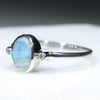 Sterling Silver -Solid Boulder Opal -Natural Diamonds
