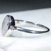Australian Solid Boulder Opal and Diamond Silver Ring - Size 9 Code - RS112