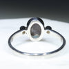 Australian Solid Boulder Opal and Diamond Silver Ring - Size 6.5 Code - RS99