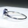 Australian Solid Boulder Opal and Diamond Silver Ring - Size 6 Code - RS117