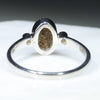 Australian Solid Boulder Opal and Diamond Silver Ring - Size 6 Code - RS117