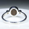 Australian Solid Boulder Opal and Diamond Silver Ring - Size 8.5 Code - RS133