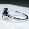 Australian Solid Boulder Opal and Diamond Silver Ring - Size 7 Code RS118