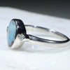Australian Solid Boulder Opal and Diamond Silver Ring - Size 7 Code RS118