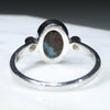 Australian Solid Boulder Opal and Diamond Silver Ring - Size 7 Code RS118