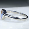Australian Solid Boulder Opal and Diamond Silver Ring - Size 8.5 Code - RS134