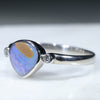 Sterling Sliver- Solid Boulder Opal - Natural Diamonds