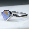 Australian Solid Boulder Opal and Diamond Silver Ring - Size 8.5 Code - RS134