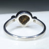 Australian Solid Boulder Opal and Diamond Silver Ring - Size 8.5 Code - RS134