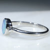 Australian Solid Boulder Opal and Diamond Silver Ring - Size 6.75 Code - RS97