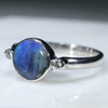 Sterling Silver- Solid Boulder Opal- Natural Diamonds