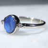 Sterling Silver-Solid Boulder Opal -Natural Diamonds
