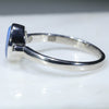Australian Solid Boulder Opal and Diamond Silver Ring - Size 5 Code - RS132