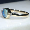 Natural Australian Boulder Opal and Diamond Gold Ring  - Size 5.5 Code - RL68