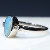 Natural Australian Boulder Opal and Diamond  White Gold Ring  - Size 7 Code - RL50