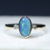 10k Gold Natural Boulder Opal Ring with Diamonds