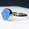 Natural Australian Boulder Opal and Diamond Gold Ring - Size 6.75 US Code - RL71