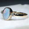 Natural Australian Boulder Opal and Diamond Gold Ring  - Size 7.25 Code - RL35