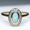 Australian White Boulder Opal and Diamond  Gold Ring Size 6.25 Code -RL64