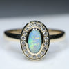 Australian White Boulder Opal and Diamond  Gold Ring Size 6.25 Code -RL64