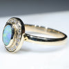 Australian White Boulder Opal and Diamond  Gold Ring Size 6.25 Code -RL64